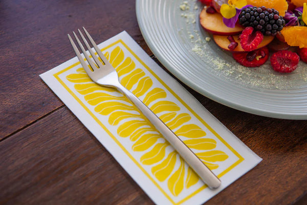 Tavola Biodegradable Slim napkins - Mustard Leaf