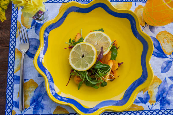 Lemon Placemats in Blue