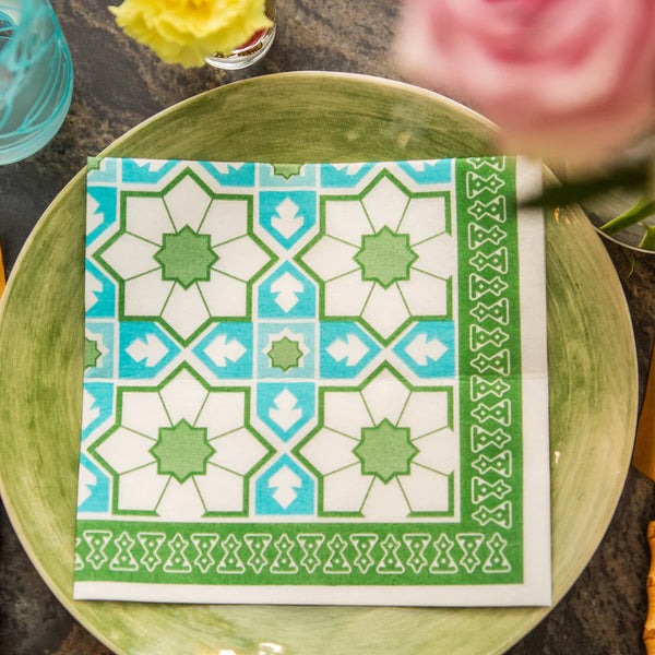 Tavola Biodegradable napkins - Green Moroccan