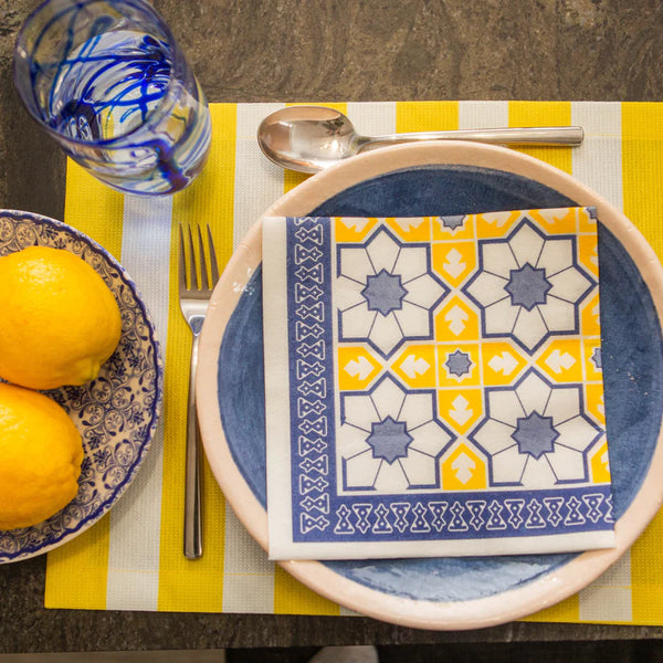 Tavola Biodegradable napkins - Yellow Moroccan