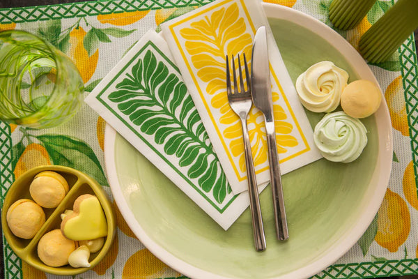 Lemon Placemats in Green