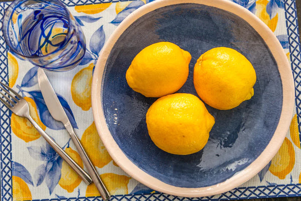 Lemon Placemats in Blue