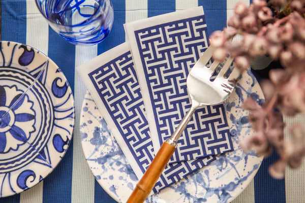Tavola Biodegradable Slim napkins - Greek Blue