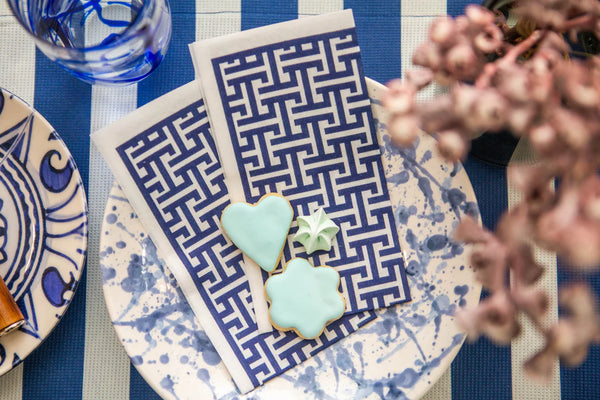 Tavola Biodegradable Slim napkins - Greek Blue