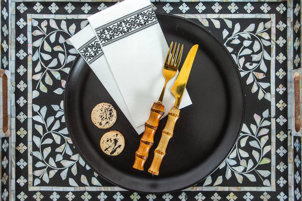 Tavola Biodegradable Slim napkins - Black Tile