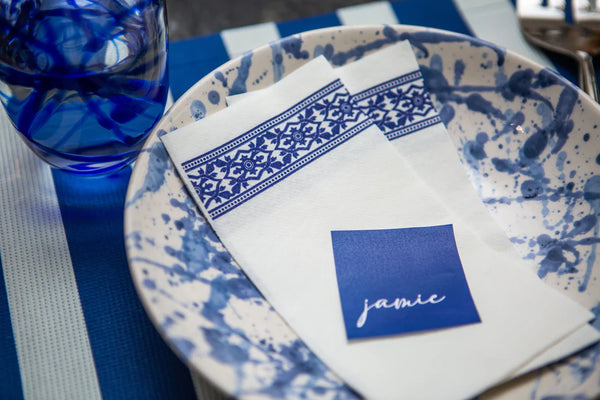Tavola Biodegradable Slim napkins - Blue Tile