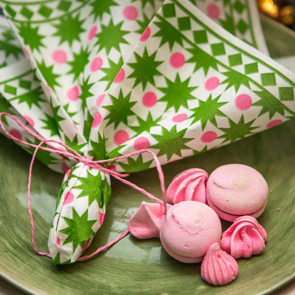 Tavola Biodegradable napkins - Christmas Stars in Pink