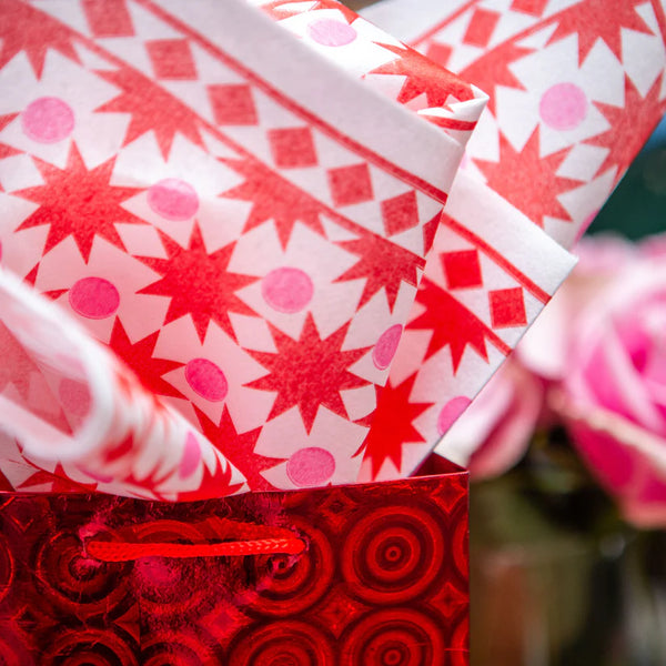 Tavola Biodegradable napkins - Christmas Stars in Red