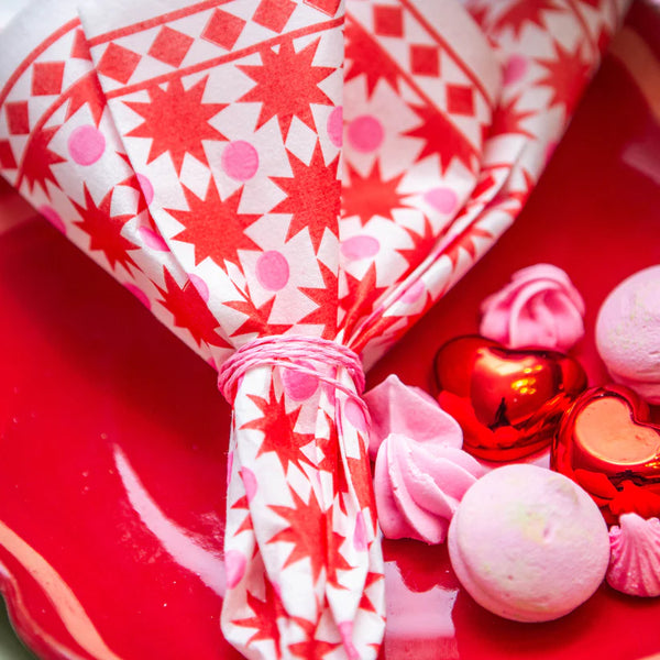 Tavola Biodegradable napkins - Christmas Stars in Red