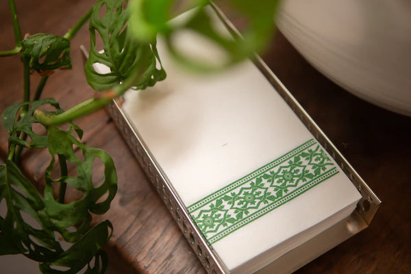 Tavola Biodegradable Slim napkins - Apple Green Tile