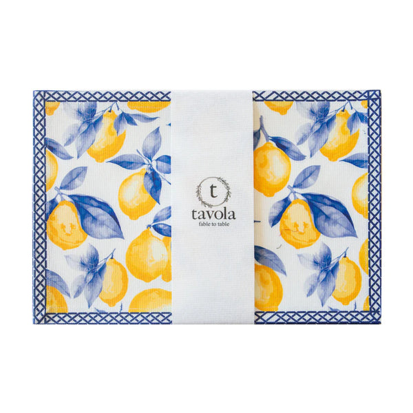 Lemon Placemats in Blue