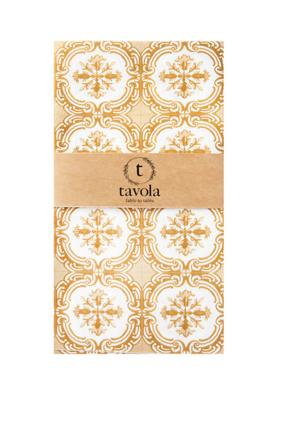 Tavola Biodegradable Runner - Gold Floral Tile