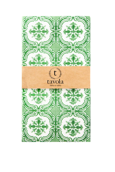 Tavola Biodegradable Runner - Green Floral Tile