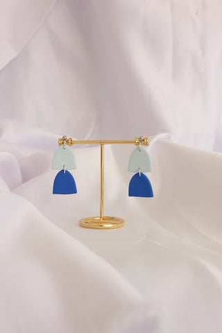 Bright Blue x Pastel Blue Clay Earrings