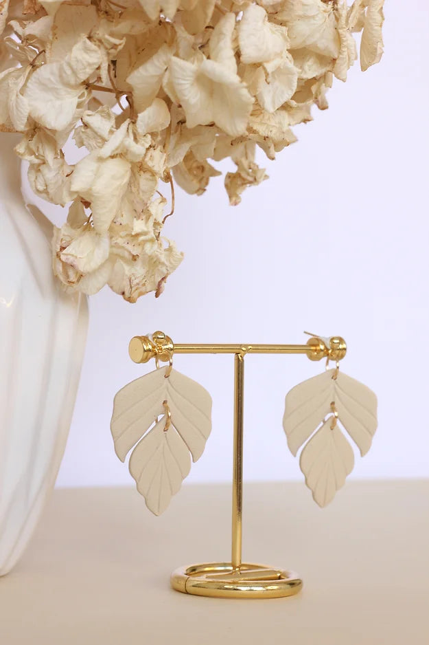 Sand Leaves Clay Earrings