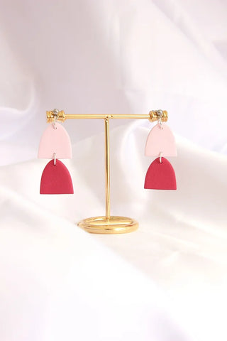 Pastel Pink x Pink Punch Clay Earrings