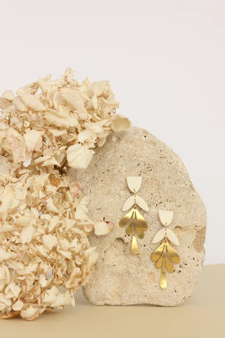 Sand Coloured statement Clay Earrings