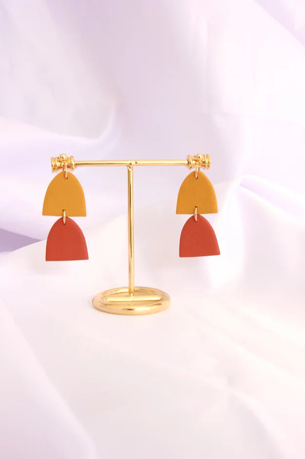 Terracotta X Mustard Clay Earrings