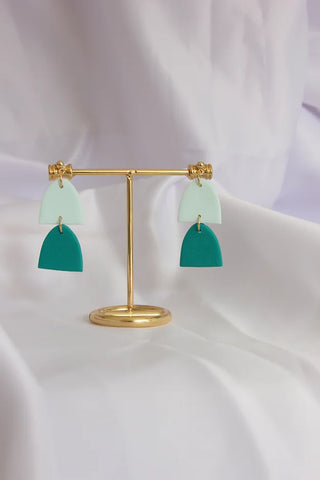 Turquoise x Light Mint Clay Earrings