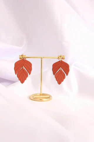 Terracotta Leaves Clay Earrings