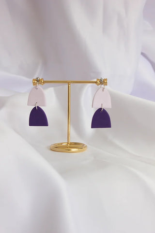 Bright Purple x Lilac Clay Earrings
