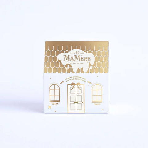 Mamere Mini Festive House Cream & Gold - Pistachio & Festive nougat shortbread snowballs