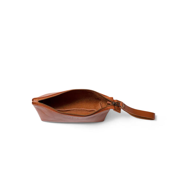 Asher Pebble Leather Wristlet - Cider Tan