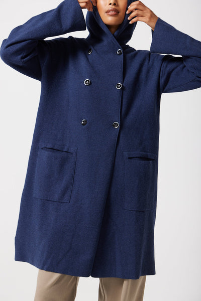 Jolie Cardi Coat in Navy Melange