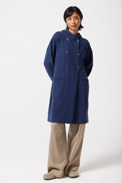 Jolie Cardi Coat in Navy Melange