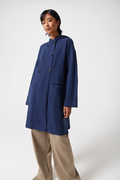 Jolie Cardi Coat in Navy Melange