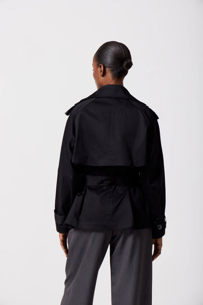 Osman Cropped Trench Coat in Black