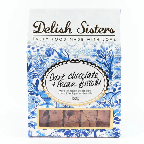 Delish Sisters Dark Chocolate & Pecan Biscotti, 150g