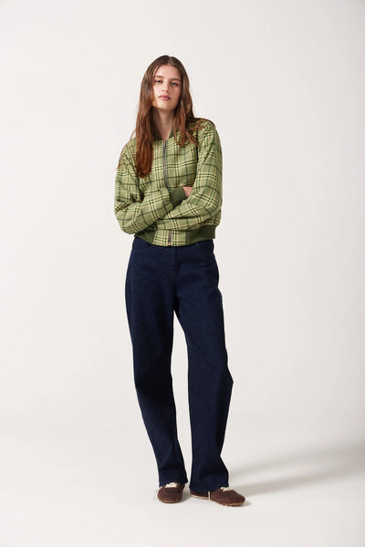 Banks Check Wool Bomber - Cypress Green