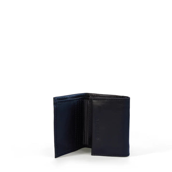 Billie Leather Small Trifold Wallet - Black