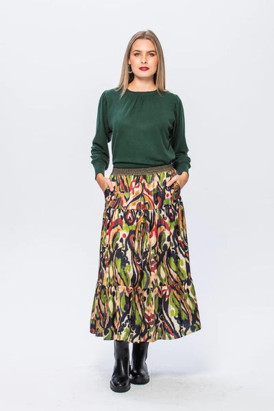 SALE Marbella Tiered Skirt - Abstract (IN 32 & 40)