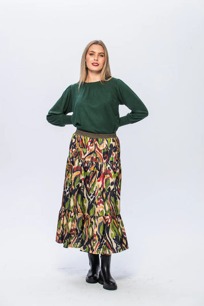 SALE Marbella Tiered Skirt - Abstract (IN 32 & 40)