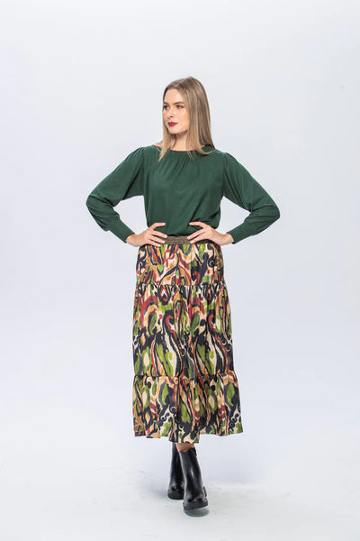 SALE Marbella Tiered Skirt - Abstract (IN 32 & 40)