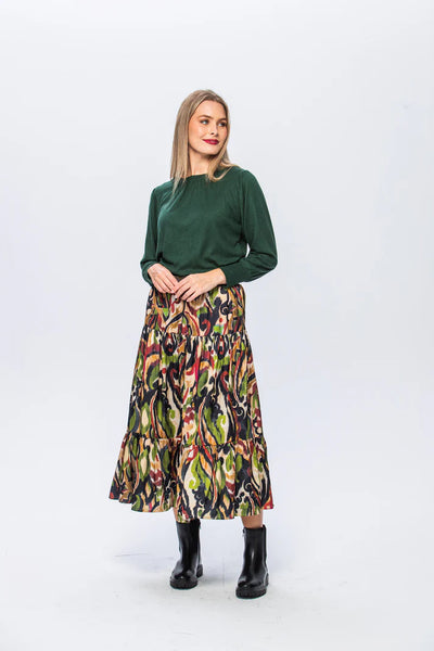 SALE Marbella Tiered Skirt - Abstract (IN 32 & 40)