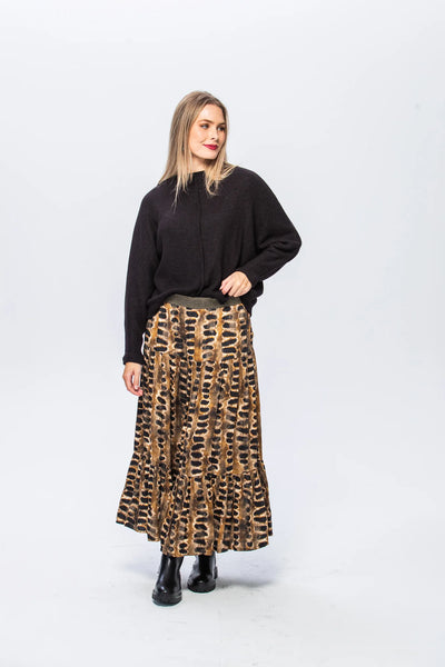 SALE Marbella Tiered Skirt - Animal Print (ONLY in 34)