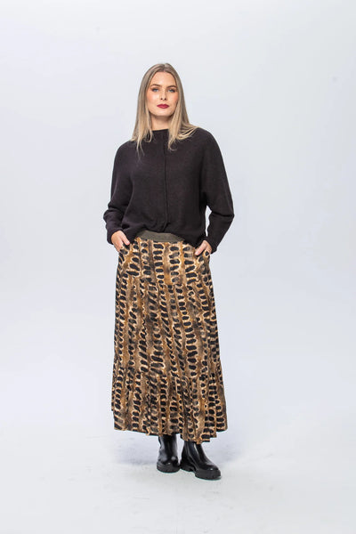 SALE Marbella Tiered Skirt - Animal Print (ONLY in 34)