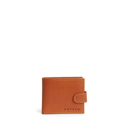 James mens leather bifold wallet - Cider
