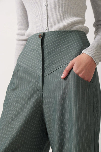 Sloane Barrel Leg Pants - Eucalyptus