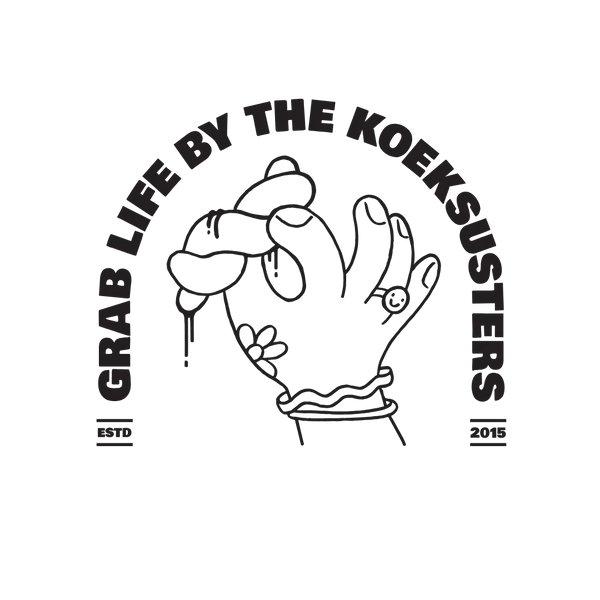 TLM Tee "Grab Life by The Koeksusters" - White with Black Print