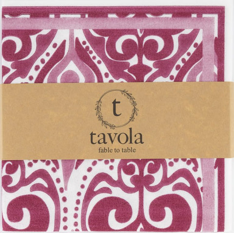 Tavola Biodegradable napkins - Abstract in Magenta