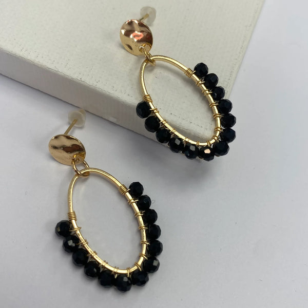 Aurora Oval Drop Black (Gold)