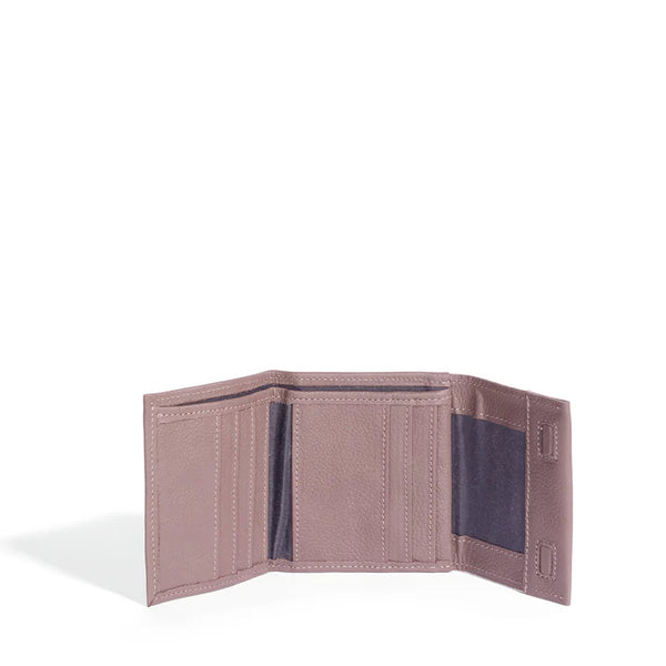 Billie Leather Small Trifold Wallet - Dark Taupe