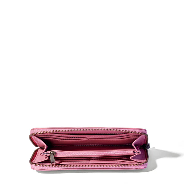 Hayley leather zip-around wallet - Sunset Pink