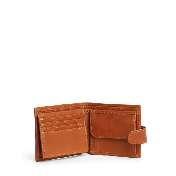 James mens leather bifold wallet - Cider