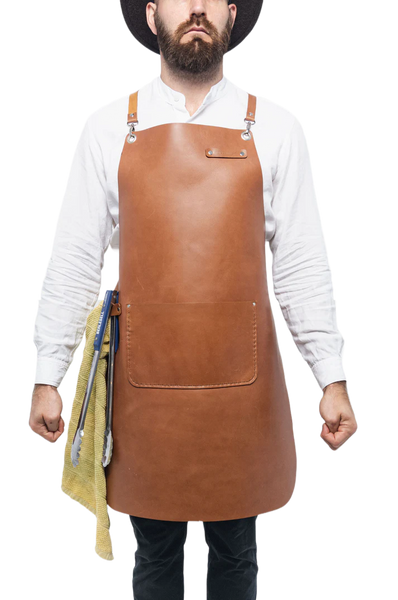 Major John Genuine Leather Apron in Toffee