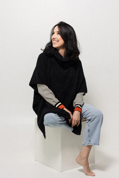 The Lana Layer Poncho | Black Shimmer